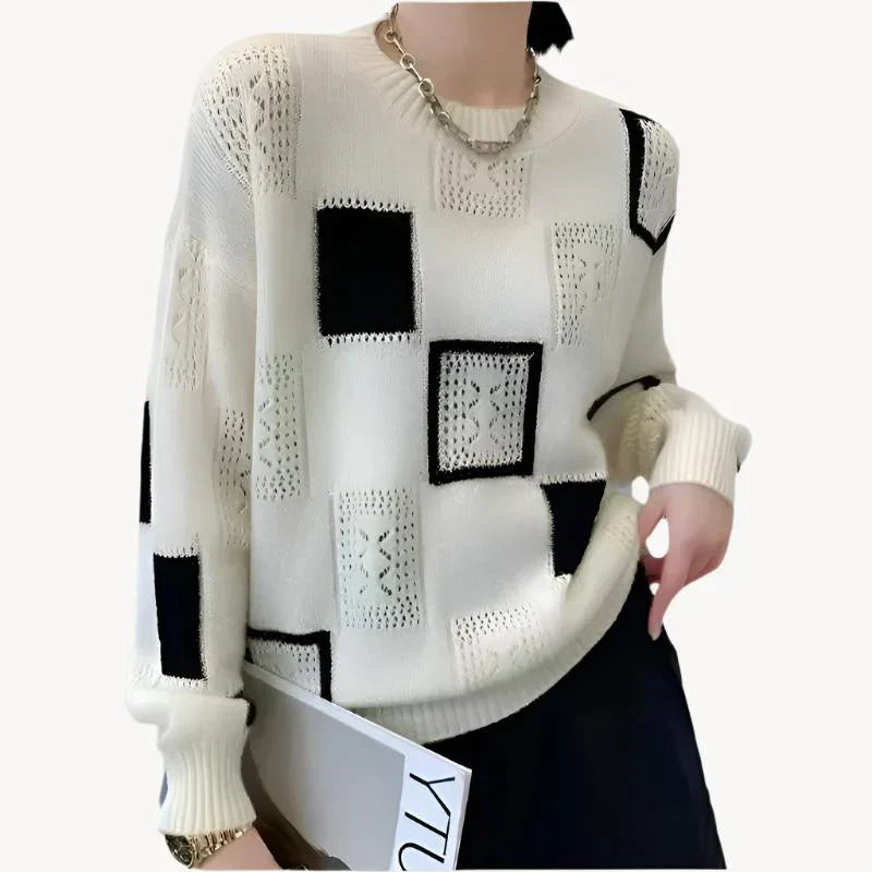 Alaina - stijlvolle damestrui met patchworkdessin