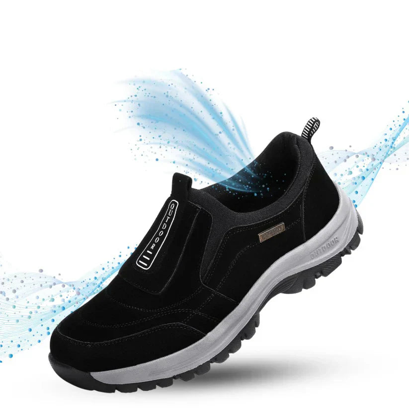 Torben – outdoor slip-on sko i ruskind med gummisål