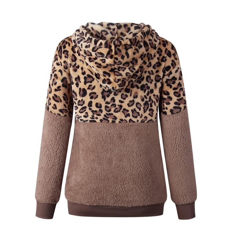 Teddy pullover - ekstrem varm og hyggelig hættetrøje med et stilfuldt leopardprint til foråret