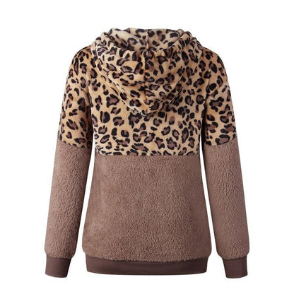 Teddy pullover - ekstrem varm og hyggelig hættetrøje med et stilfuldt leopardprint til foråret