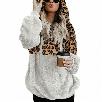 Teddy pullover - ekstrem varm og hyggelig hættetrøje med et stilfuldt leopardprint til foråret