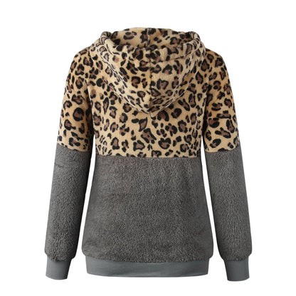 Teddy pullover - ekstrem varm og hyggelig hættetrøje med et stilfuldt leopardprint til foråret