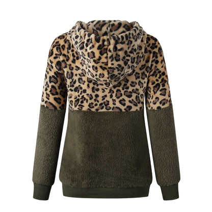 Teddy pullover - ekstrem varm og hyggelig hættetrøje med et stilfuldt leopardprint til foråret