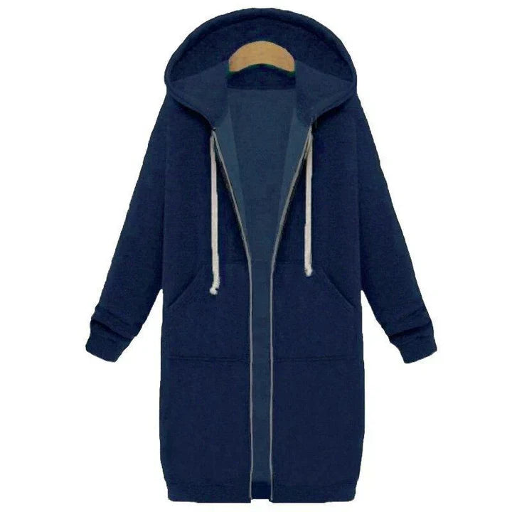 Roza - en langskåret sweatshirt til kvinder med lynlåslukning