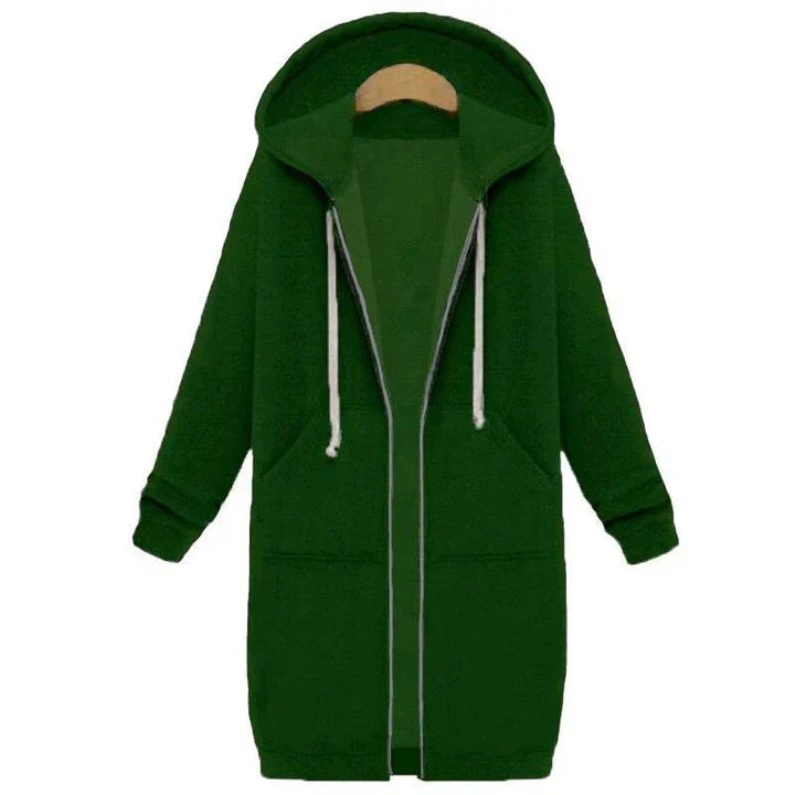 Roza - en langskåret sweatshirt til kvinder med lynlåslukning