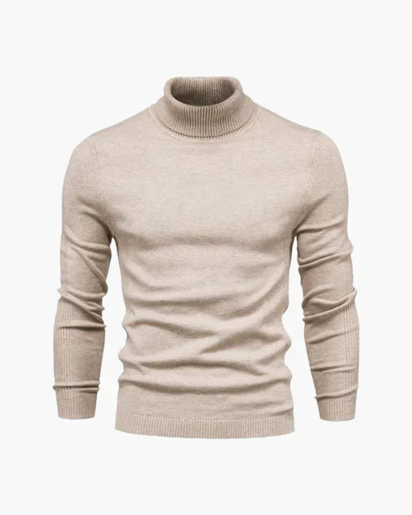 Slim-fit gerippter rollkragenpullover til mænd – herre