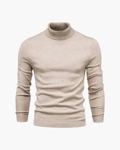 Slim-fit gerippter rollkragenpullover til mænd – herre