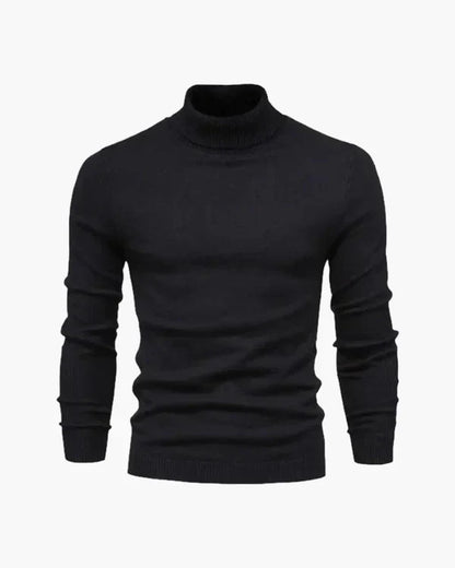 Slim-fit gerippter rollkragenpullover til mænd – herre
