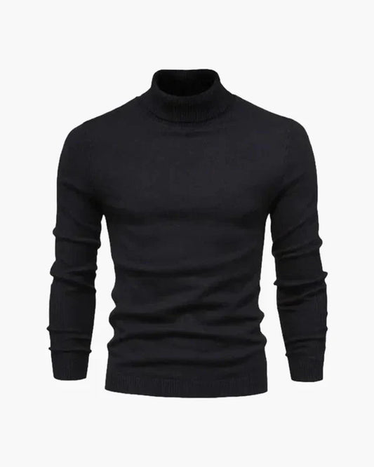 Slim-fit gerippter rollkragenpullover til mænd – herre