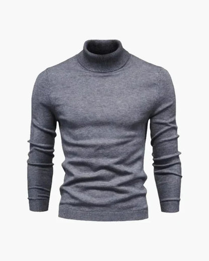 Slim-fit gerippter rollkragenpullover til mænd – herre