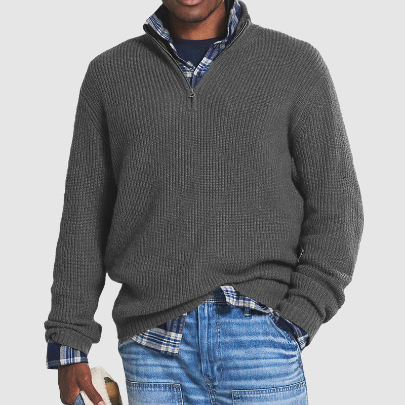 Jerry | business casual sweater med lynlås