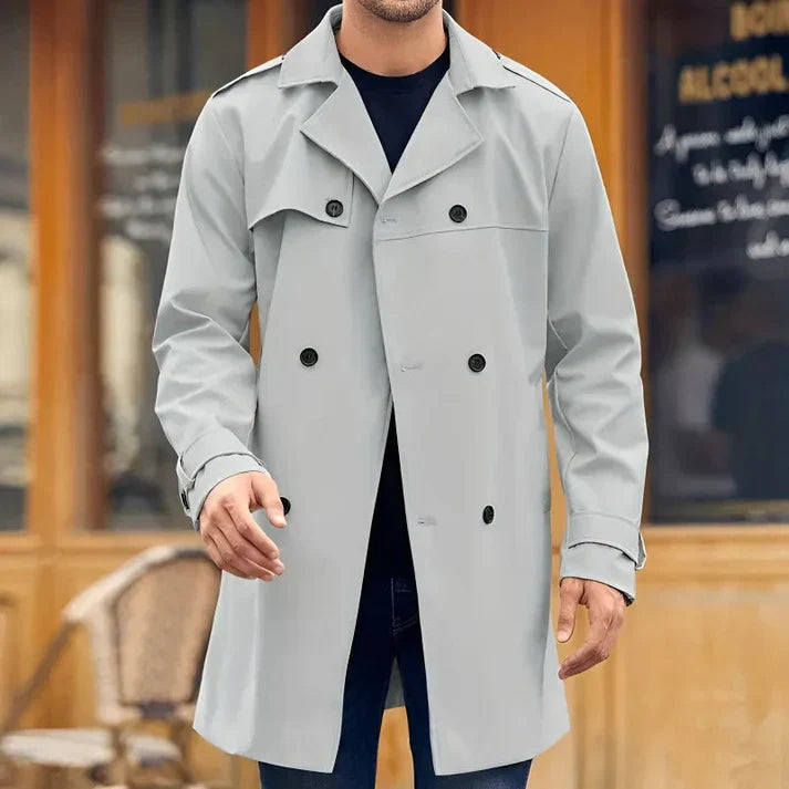 Klassisk vintertrenchcoat med dobbelte knapper - Leon