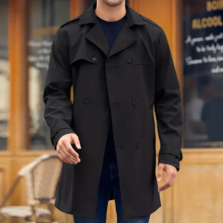 Klassisk vintertrenchcoat med dobbelte knapper - Leon