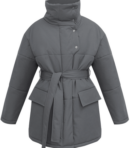 Vintage puffer kontorjakke med bælte - Zuzanna