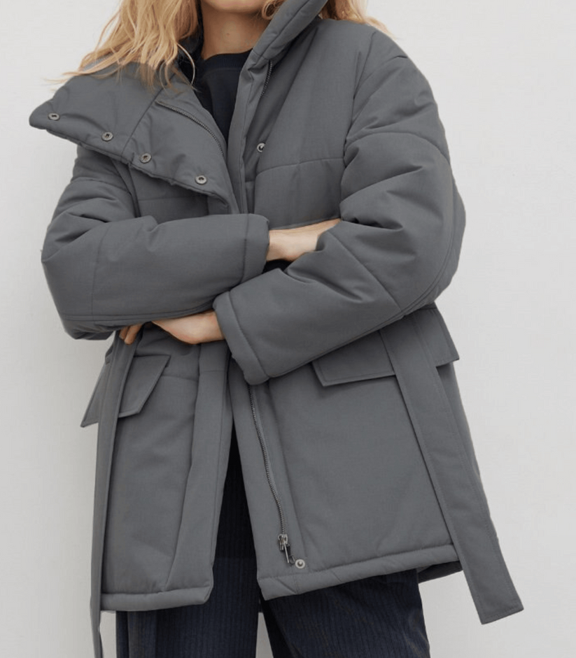 Vintage puffer kontorjakke med bælte - Zuzanna