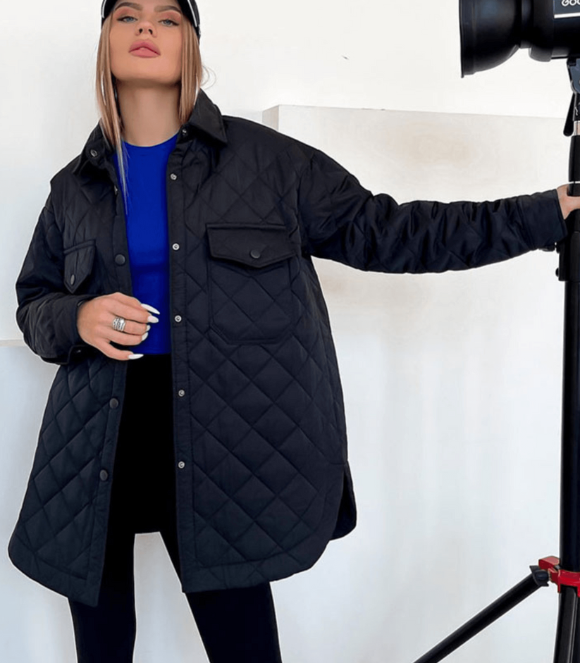 Oversized løs vatteret jakke - Carline