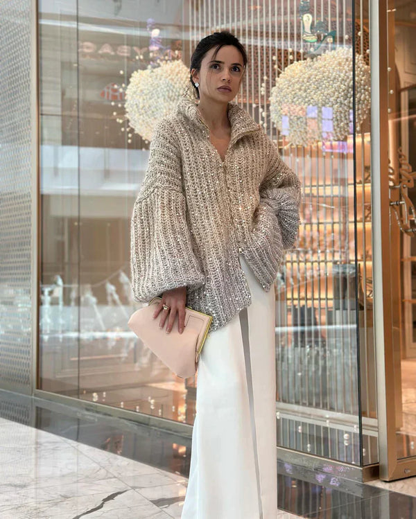Clara - den elegante, glitrende silkecardigan